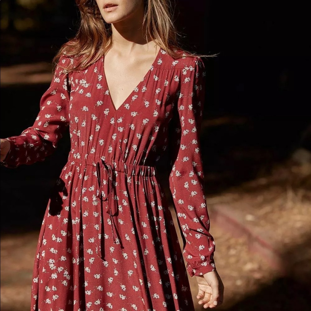 Christy Dawn Audrey Dress in oxblood floral print